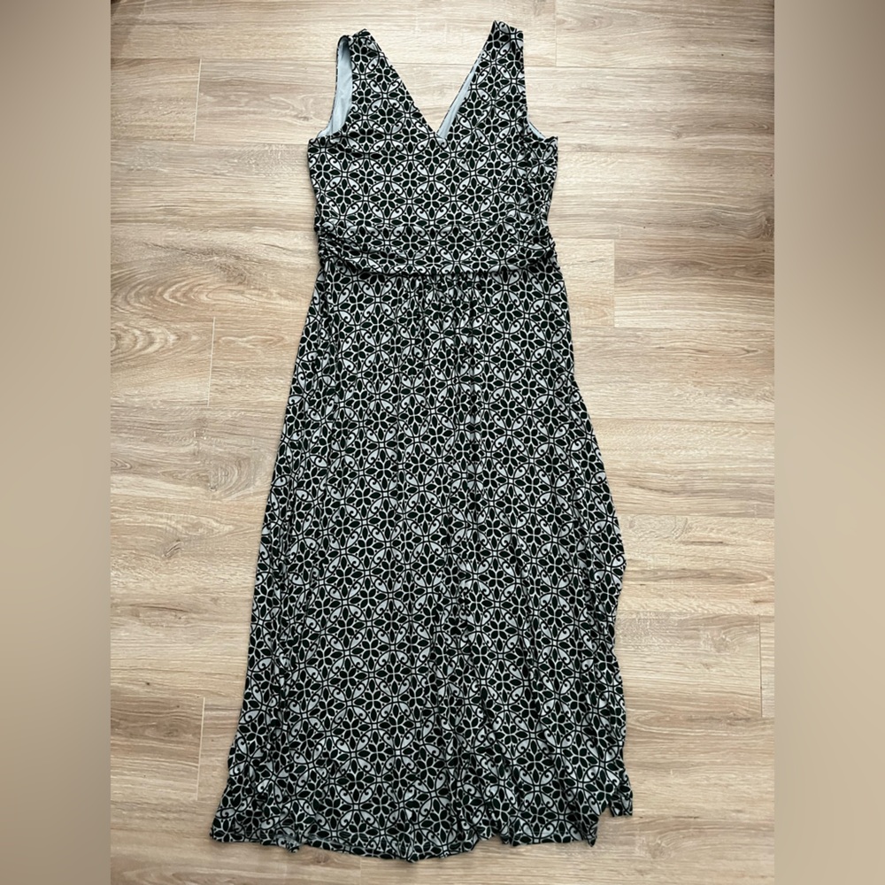 Boden Women’s Sienna Maxi Dress Green Blue Tile Print Sleeveless - Size 14 - Picture 6 of 6